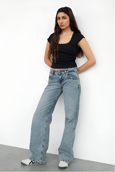 Sara | Baggy Low Rise Jeans